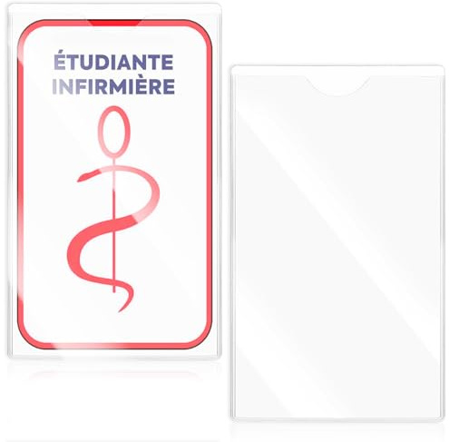 Porte Caducee Voiture Infirmier Pare Brise Porte Carte Autocollant Support Caducée Infirmier Voiture Matériau PVC Diamètre intérieur 11.5x18.3cm Grande Taille Transparent Réductions De Stationnement