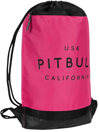 PITBULL Sportbeutel AVENIDA, Turnbeutel mit Reißverschlusstasche & Mesh – wasserdichter Boden, Fitness Rucksack für Männer Frauen Kinder, Gym Bag 17L für Sport Training Schule Outdoor