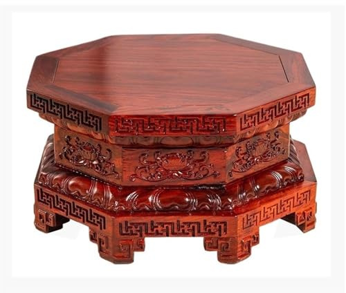 XXAD553TY Octagonal Bonsai Pedestal Stand - Large Wooden Planter Base for Flower Pots Sequoia Showcase Support for Bonsai Plants Decorative Display Holder
