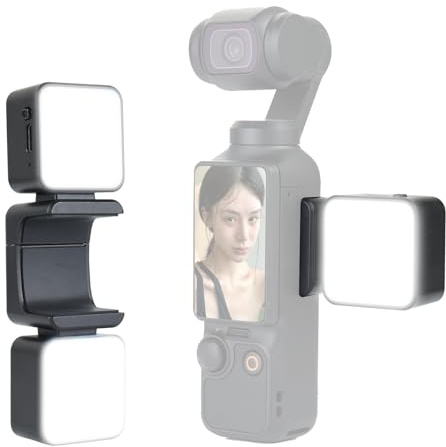 UTEBIT Doppelseitiges Mini Licht für DJI Pocket 3, Magnetische LED Foto Licht für OSMO Pocket 3 Action Kamera Licht mit 7000K Helligkeit für Vlogging, Fotografie, Videoaufzeichnung