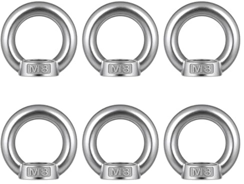 Ringmutter M8 Augenmutter Stahl Gewindemutter Hebeöse Befestigung | Für sichere Montage und Aufhängung geeignet, ideal für Werkstatt, Maschinen, Konstruktionen und vielseitige DIY-Anwendungen