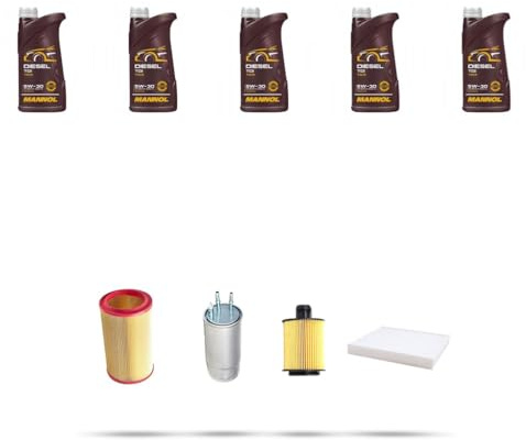 Kit tagliando 4 FILTRI e 5L OLIO M compatibile con Lancia Delta III (844) 1.6 Multijet 88kw dal 2008