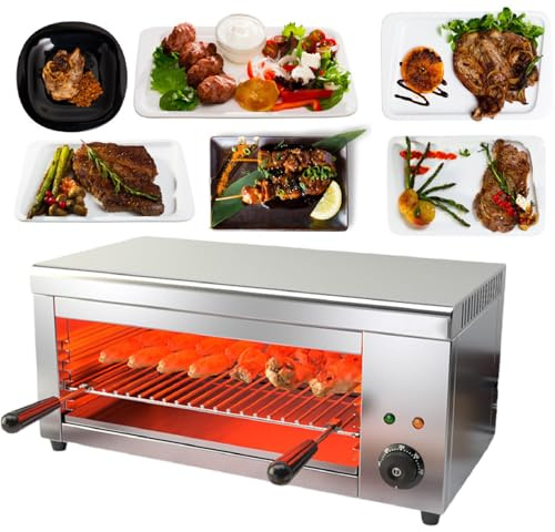 QUGURLID Electric 122-572°F Cheesemelter Broiler,Salamander Broiler, Electric Raclette Grill Melter,Commercial Wall Mount or Countertop Stainless Steel Toaster Oven