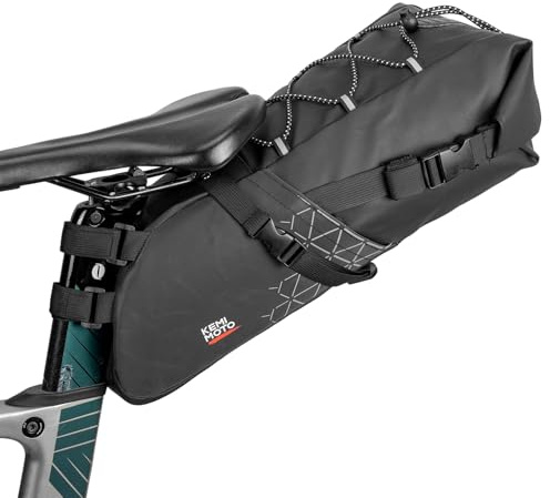 KEMIMOTO Sacoche de Selle Vélo Etanche, 11L Sac de Selle Velo avec Réfléchissant, Sacoche de Arrière Vélo pour Velo de Course, Électrique et VTT
