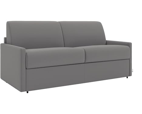 Vente-unique - Schlafsofa 3 Calife - Polyester - hellgrau