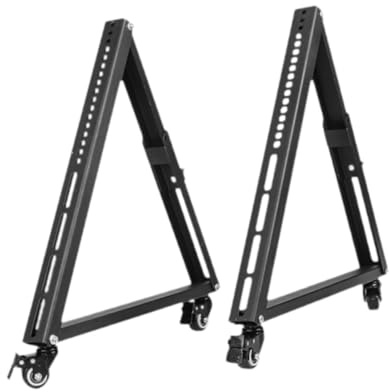 2Pcs Adjustable Rolling Tv Stand Cart For 32 55 Low Height Monitors Portable With Wheels Le Tv Trolley For Home & Office Use Easy Assembly,
