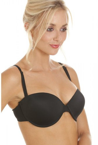 Camille Women's Black Bra with Removable Straps - Multiway Everyday T-Shirt Bra - 36D