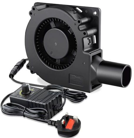 GDSTIME 120mm Blower Fan 12V Radial Fan AC 220V Powered Cooling Centrifugal Air Blower Case For BBQ Inflatables Fireplace
