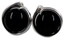 Ohrstecker Edelstein Schwarzer Turmalin Schörl (Versilbert)