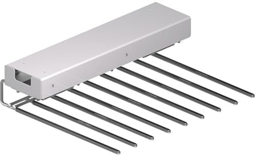 HETTICH 9162284 Amari 200 Silent System Hosenhalter (Hosenträger) ausziehbar, für 9 Hosen und Ablfagefach für Kleinteile, Stahl verchromt, Silber