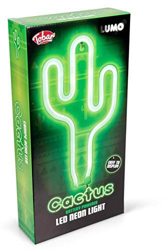 Tobar Neon Kaktus Lampe / Cactus LED Neon Sign, Grüne, ca. 26 cm, Wandmontage, Plastic