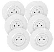 LEGRAND - Prise Electrique Murale 16A avec Terre dooxie Surface + Plaque Ronde - Prise 2P + T Affleurante avec Fond Rétractable - Fabriqué En France - Bague Effet Chrome - Blanc - Lot de 6