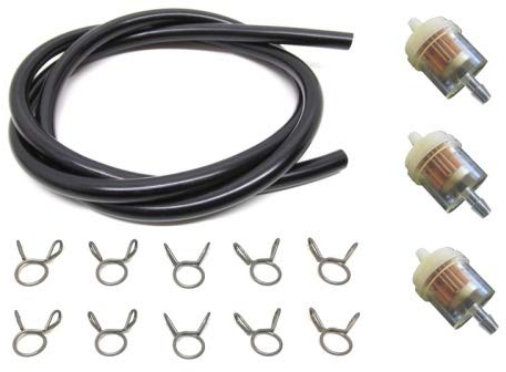 Benzinschlauch Schwarz Federklemme Benzinfilter Set passend für Roller/Mofa/Moped