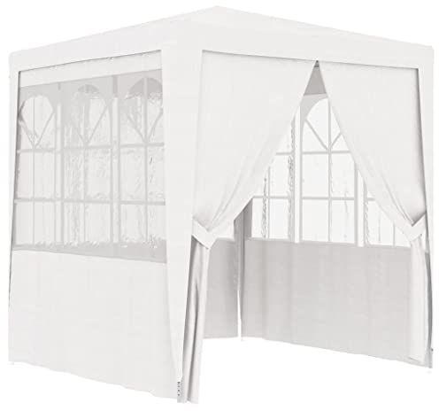 vidaXL Profi Partyzelt mit Seitenwänden UV-beständig Wasserbeständig Pavillon Festzelt Gartenzelt Bierzelt Gartenpavillon 2,5x2,5m Weiß 90g/m²