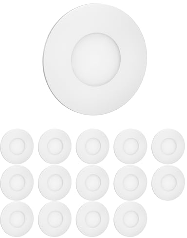ledscom.de 15 Stück LED Treppenlicht/Wandeinbauleuchte FEX für innen und außen, rund, 85mm Ø, warmweiß
