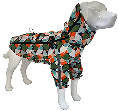 Croci Hiking Regenmantel für Hunde, tragbar, Go Harlequin, Größe 70 cm - 384 g