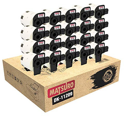 Matsuro Original | Kompatibel Rollen Adress-Etiketten Ersatz für BROTHER P-TOUCH DK-11209 DK11209 (29 mm x 62 mm | 800 Etiketten pro Rolle | 20-er PACK)