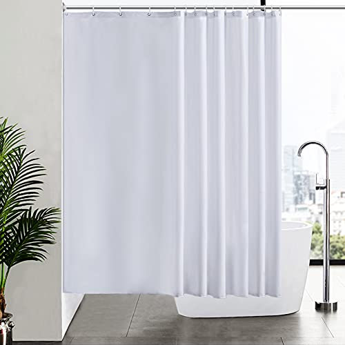 Furlinic Tende Doccia Anti-Muffa Tessuto in Poliestere Grande Tende Doccia Impermeabile Lavabile Tenda Vasca da Bagno con 16 Ganci Tenda Doccia Bianco 240x180cm.