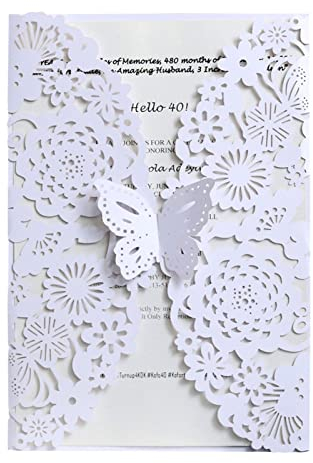 10 Stück Einladungskarten Hochzeit, Geschnitzte Hochzeitseinladungskarten, Hochzeitseinladung, Spitze Glückwunsch Einladung Karten Für Hochzeit, Brautdusche, Babyparty, Geburtstag