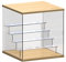 Nynelly 5 Tier Clear Acrylic Display Case for Models, Mini Figures, Pop Mart, Labubu, Sonny Angel, Smiski - Assemble Dustproof Display Box with Door, Display Stand (Wood Top Base,Clear Step)
