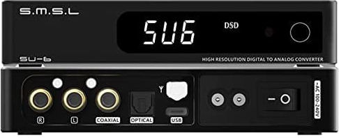 S.M.S.L SU-6 DAC ES9038Q2M XMOS DSD PCM768kHz/32Bit Bluetooth 5.0 LDAC USB-Decoder (schwarz)