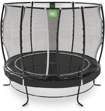 EXIT Toys Lotus Premium Trampolin - ø305cm - Mit Fußschutzsystem - Trampolin mit Extra Starkem und Stabilem Rahmen - Lange Federn für Erfahrene Springer - Wasserfest - Schwarz