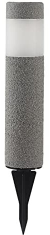 Tiiyee Outdoor Pole I Bollard I Post Lamp, Solar Powered Lights Garden Stake Waterproof LED Fence Stone Modern Cylinder Anthracite for Pathway Landscape Yard Walkway Lawn Decking Decorative