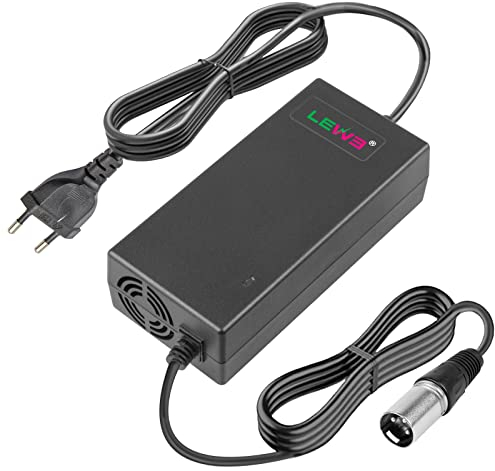LabTEC Chargeur Trottinette 54,6 V 48V 2A, Chargeur de Batterie pour vélo électrique Scooter électrique, Fauteuil Roulant électrique, Scooter de mobilité, 3 Broches