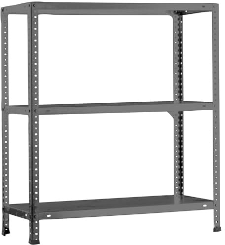 Simonrack Schwerlastregal, Lagerregal, 100x110x30 Metallregal, Kellerregal, Biegestelle 90 kg, 3 Fachböden, Grau - Comfort