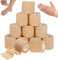 12 pièces Bandage AutoadhéSif CohéSifs, Beige 5cm x 4.5m Bande Cohesive, Imperméable à l'eau élastique Cohésive Bandage Medical bandages Cohésifs pour Sports, Premiers Secours, Animaux De Compagnie
