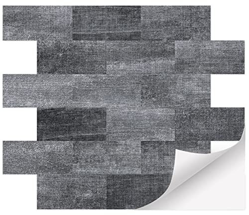 Froadp 30x30cm PVC Fliesenaufkleber Selbstklebende Klebefliesen Set Klebefolie Fliesen Spritzschutz Fliesenoptik Wandschutzfolie Kacheldekor Fliesenfolie für Küche Bad (Prägung Muster D, 10 Stück)