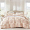 SLEEP ZONE Damast-Muster, beige, Doppelbett-Bettwäsche-Set in einer Tasche, atmungsaktiv, 5-teilig mit 1 Bettdecke (172 x 224 cm), 1 Spannbetttuch, 1 Bettlaken, 1 Kissenbezug, 1 Kissenbezug