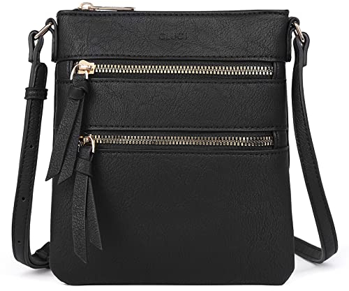 CLUCI Umhängetasche Damen Klein PU Leder Handy Umhängetasche Frauen Stilvoll Handytasche zum Umhängen Crossbody Schultertasche mit Quaste Schwarz