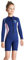 YuanDiann 2.5mm Kinder Neoprenanzug Shorty Jungen Mädchen Langarm Reißverschluss Vorne Badeanzug Thermal Sonnenschutz Neopren Einteilige Kurz Schwimmen Surf Taucheranzug Mädchen Marine L