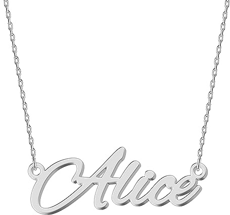 UMAGICBOX Exquisite Personalized Name Necklace|Choose from 14 Font Styles|Customizable 18K Gold Plated Stainless Steel & Sterling Silver Pendant|Unique Gift for Her