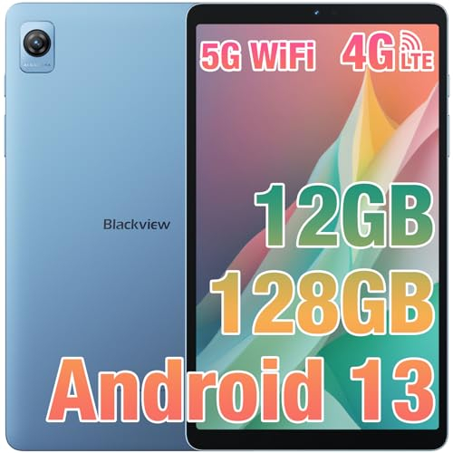 Blackview Tablet 8 Pulgadas, 12GB+128GB/1TB TF Octa-Core Tablet Tab60, Widevine L1 Tableta con Doble 4G LTE+5G WiFi, Android 13/6050mAh Battery/8.68 Pulgadas FHD+/8MP+5MP/Google GMS/GPS/Modo PCTablet