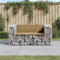Festnight Gartenbank Gabionen Gabionenbank Gabione Sitzbank Bank Gabione Steinkorb Drahtkorb Dunkelbraun 143 x 71 x 65.5 cm Kiefernholz Imprägniert für Gärten, Hinterhöfe, Terrassen, geheime Ecken