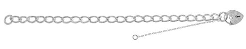 Ellie Rose London Silver Ladies Charm Bracelet With Heart Padlock G2092