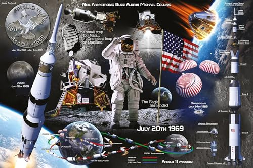 Pyramid International Lunar Landing Poster Mondlandung Collage Neil Armstrong, Buzz Aldrin & Michael Collins