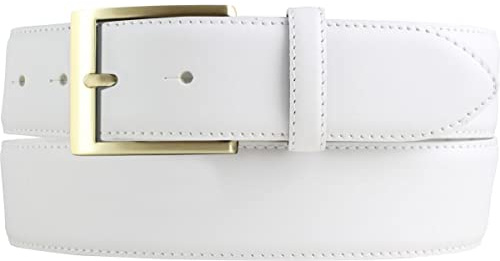 BELTINGER Hochwertiger Jeansgürtel aus Vollrindleder mit goldener Gürtelschließe 4,0 cm | Bombierter Ledergürtel Herren 40mm | Jeans-Gürtel made in Italy