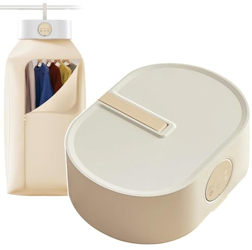 Sèche-linge portable, sèche-linge pliable pour appartements, dortoir, voyage, camping-car, mini sèche-linge, chauffage PTC, fonction de réglage de l'heure et lumière LED, pour appartements, camping