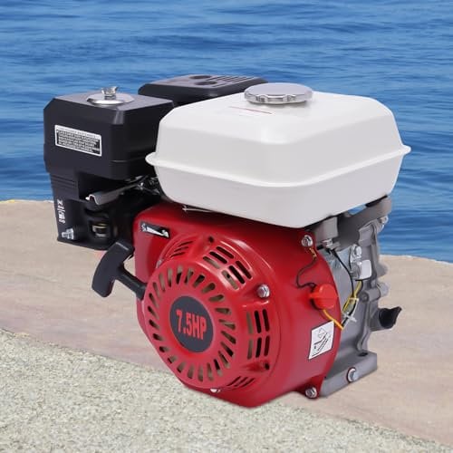 Aohuada Motore a benzina, motore a 4 tempi, motore da 7,5 CV, motore industriale, motore di scambio, motore go-card, singolo cilindro inclinato 25°, per compressori, generatori, ecc