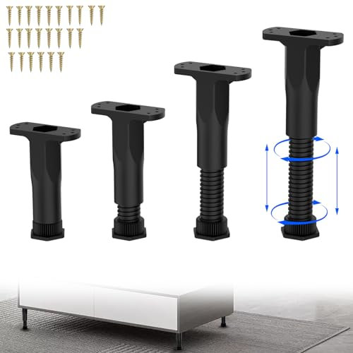 SKMYL Verstellbare Höhe Mittelbett-Stützbein für schlaffes Regal, Möbelbeine für Rahmen, Latte und Erhöhung (5,1–8,5, 4 Stück)