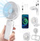 Handheld Fan Portable, Mini Hand Held Fans Rechargeable Battery Powered for 6-13 Hrs, 180º Foldable Desk Fan with Power Bank, 3-Speed Powerful Quiet Personal Small Pocket Travel Neck Fan, White