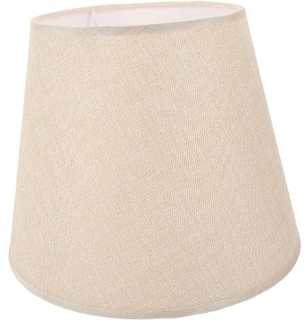 HOMSFOU Ersatz Lampenschirm Aus Baumwollstoff E27 Abnehmbarer Schreibtischlampenschirm in Beige Lichtfilternd Für Wohnzimmer Und Schlafzimmer
