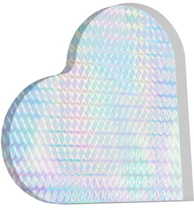 Hologramme coloré de couleur arc-en-ciel holographique, Décorations acryliques en forme de cœur imprimant un souvenir de plaque acrylique pour dames, hommes et femmes
