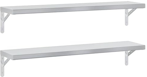 vidaXL Wandregale 2 STK. 100x23,5 cm Silbern Edelstahl