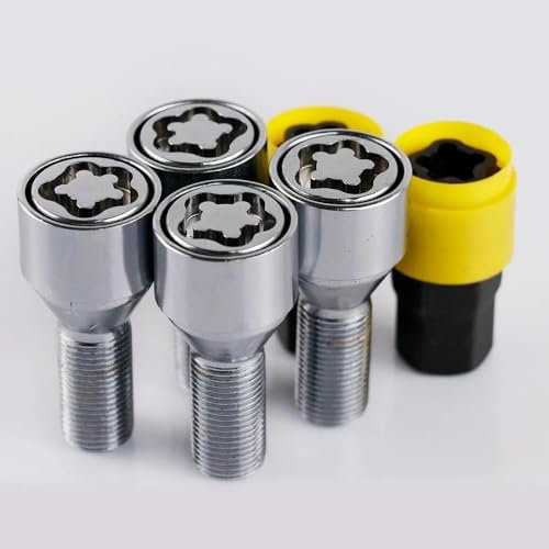 WTIXCRQ Radbolzen Radschraube Kompatibel Mit VW Für Passat Stahl-Radschloss-Radschrauben Radmuttern 28 Mm M14 X 1,5 4 Stück