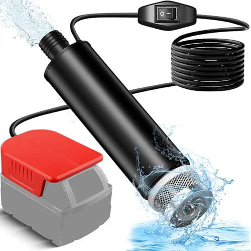 Cordless Submersible Water Pump for Milwaukee M-18 18V Battery,635GPH Portable Transfer Water Pump for Camping Tub Garden RV Pond Draining Job Sites(No Battery)