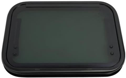 Susoso 50x35cm Wohnmobilfenster, Camper Wohnwagenfenster Ausstellfenster Push Fenster Seitenfenster mit Versteckte Plissierte Bildschirme für Vertikale Anhänger Weiß+ Schwarz